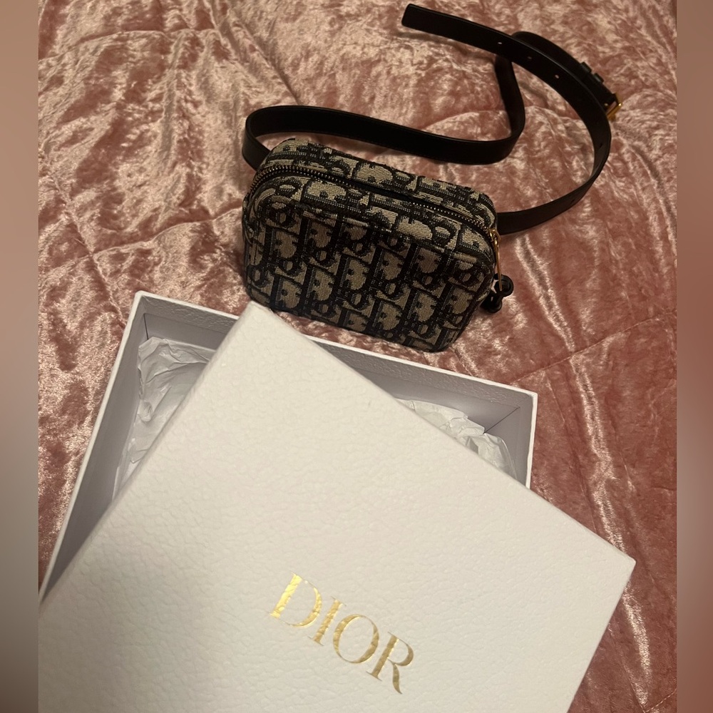 Authentic Dior mini saddle belt bag